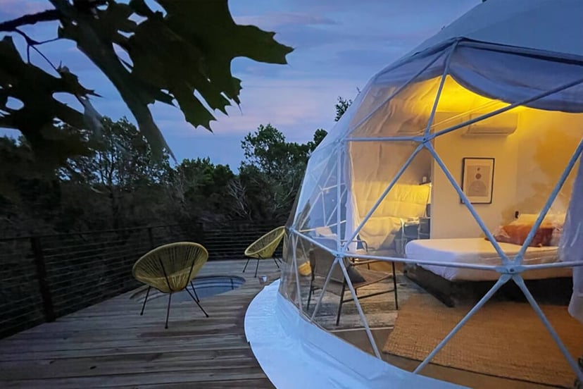 Image 12 of Vagary · Luxury Glamping Treetop Dome + Dip Pool